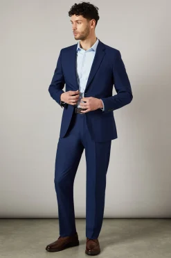 Veste de Costume Bleu Royal Coupe Ajustée Peau de Requin