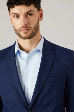Veste de Costume Bleu Royal Coupe Ajustée Peau de Requin