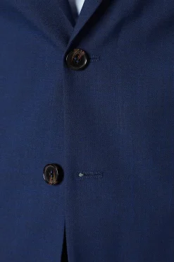 Veste de Costume Bleu Royal Coupe Ajustée Peau de Requin