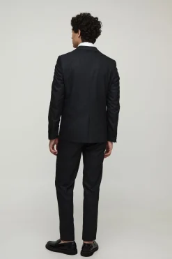Veste de costume à carreaux slim à simple boutonnage