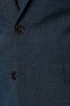 Veste de Costume Cintrée Bleu Marine Chiné