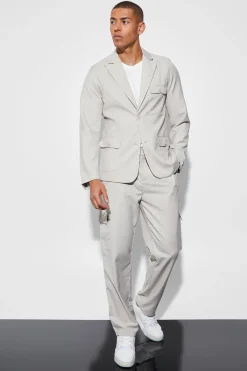 boohooMAN Veste de costume cintrée cargo<Homme Costumes Et Tenues Formelles