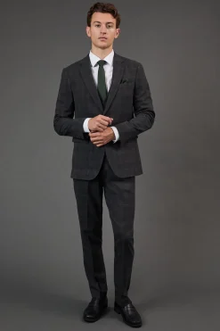 Burton Veste de Costume Cintrée à Carreaux Fenêtre Anthracite<Homme Costumes Et Tenues Formelles