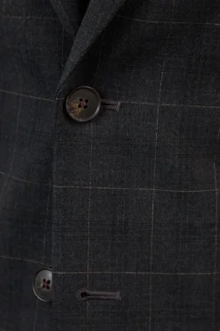 Burton Veste de Costume Cintrée à Carreaux Fenêtre Anthracite<Homme Costumes Et Tenues Formelles