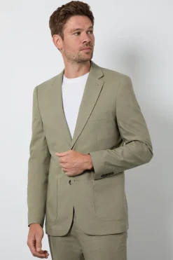 Veste De Costume Cintrée En Lin Vert Clair