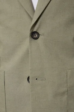 Veste De Costume Cintrée En Lin Vert Clair