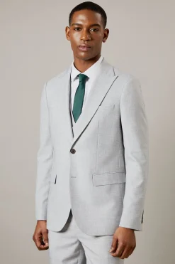 Burton Veste de Costume Cintrée Gris Chiné Clair<Homme Costumes Et Tenues Formelles