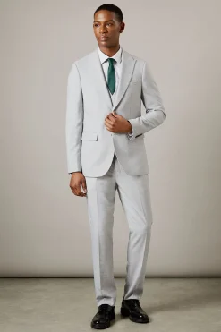 Burton Veste de Costume Cintrée Gris Chiné Clair<Homme Costumes Et Tenues Formelles