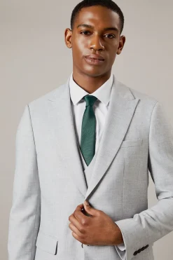 Burton Veste de Costume Cintrée Gris Chiné Clair<Homme Costumes Et Tenues Formelles