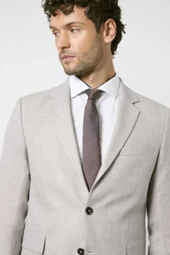 Veste De Costume Cintrée Marron Clair