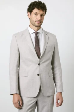 Veste De Costume Cintrée Marron Clair