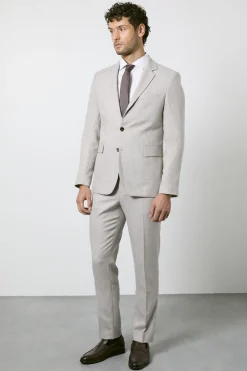 Veste De Costume Cintrée Marron Clair