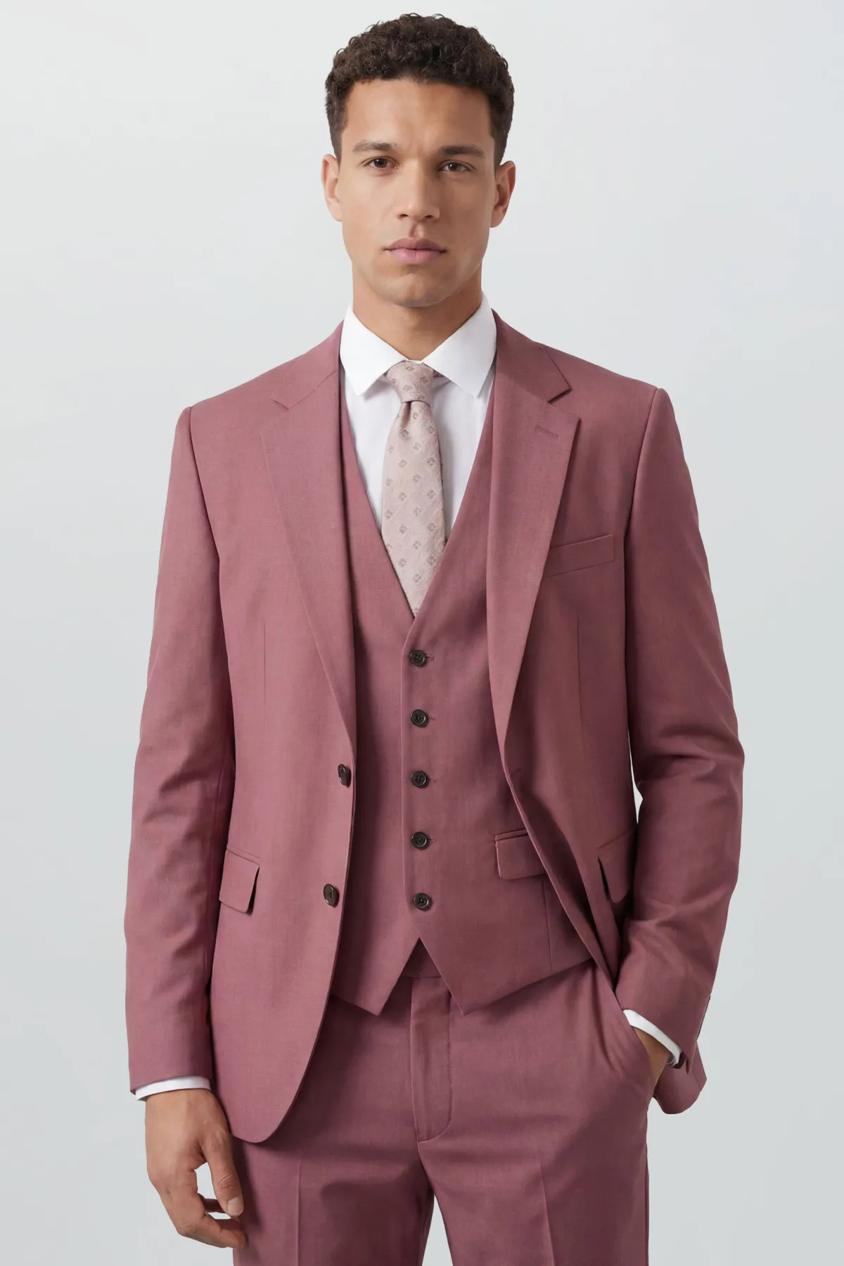 Burton Veste De Costume Cintrée Rose<Homme Costumes Et Tenues Formelles