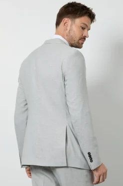 Veste de Costume Coupe Ajustée Gris Pâle