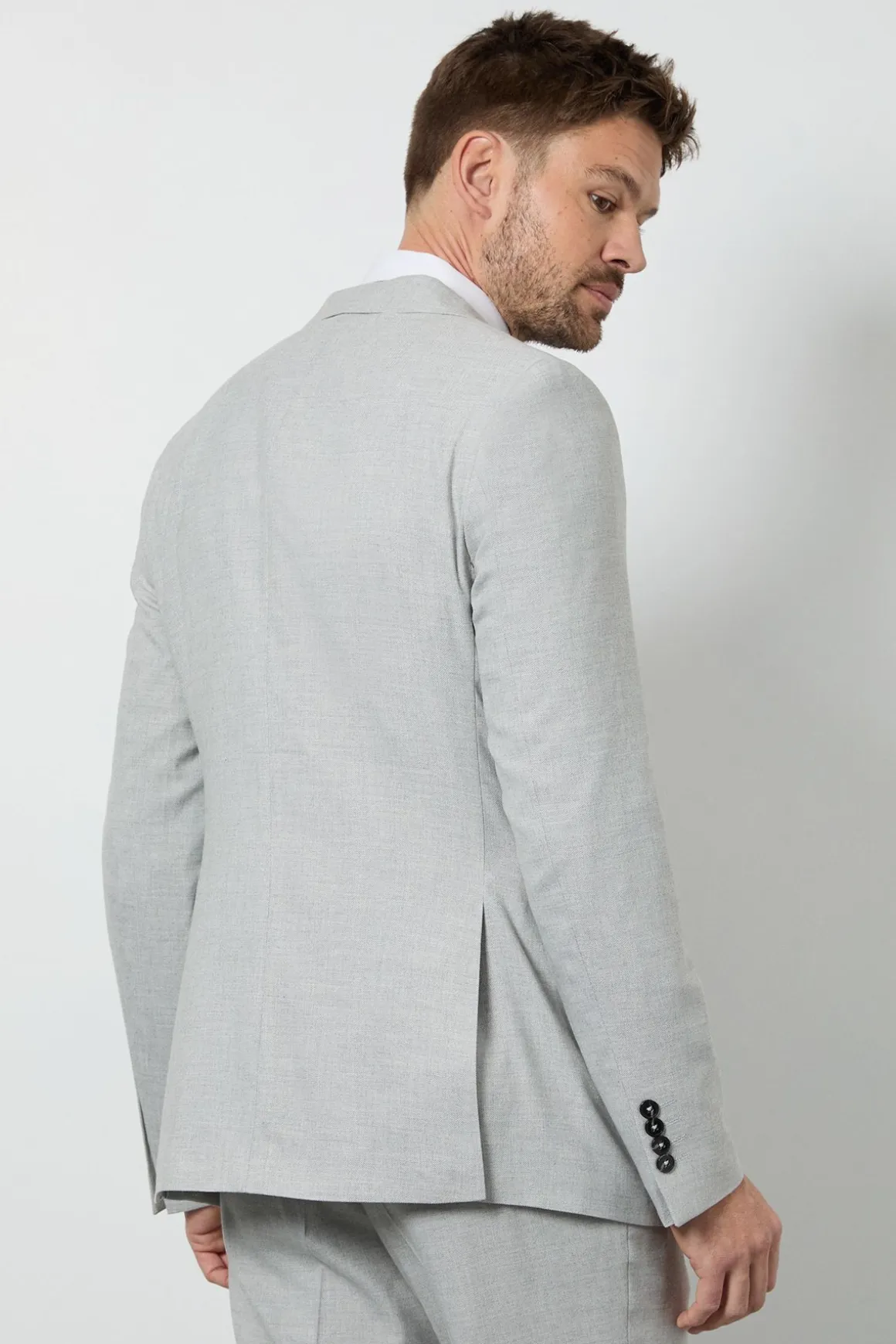 Veste de Costume Coupe Ajustée Gris Pâle