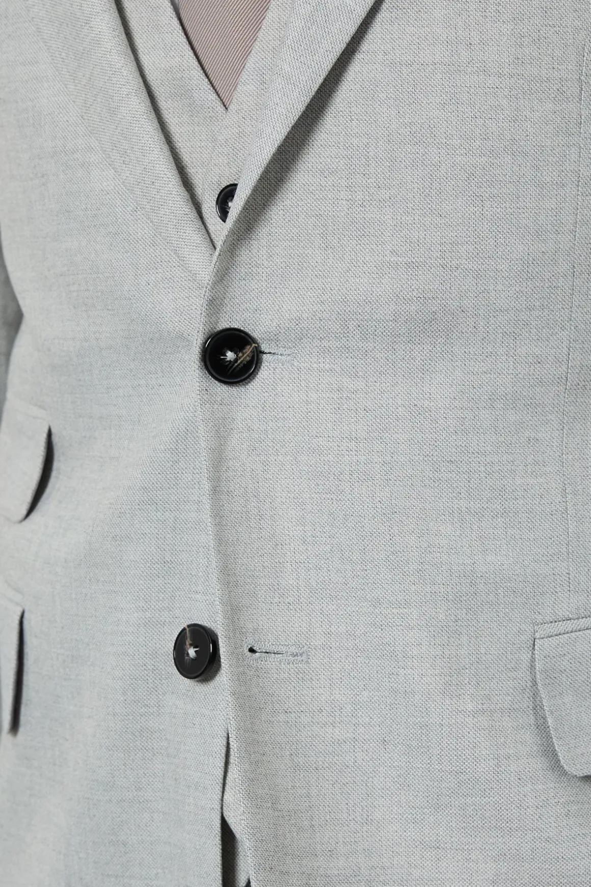 Veste de Costume Coupe Ajustée Gris Pâle