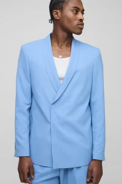 Veste de costume à coupe droite avec détails asymétriques