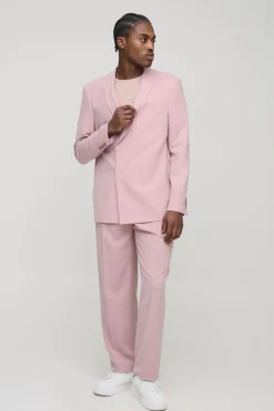 Veste de costume à coupe droite avec détails asymétriques