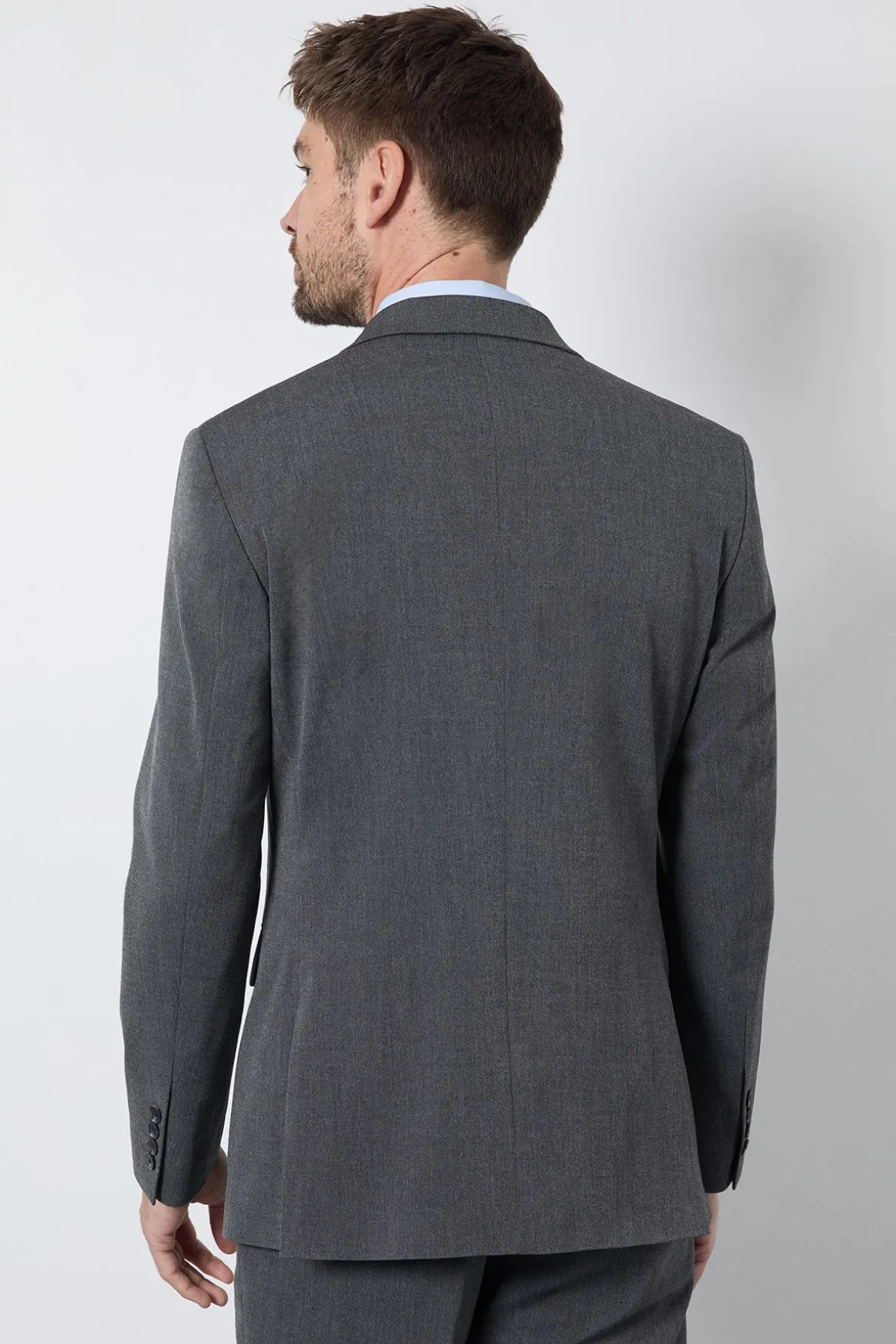 Veste De Costume Essentielle Ajustée Gris Moyen