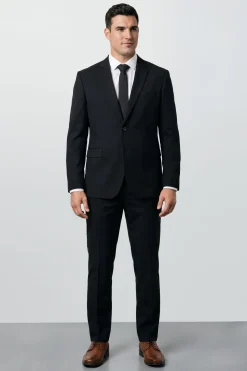 Veste De Costume Essentielle Noire Grande Taille & Grande Hauteur