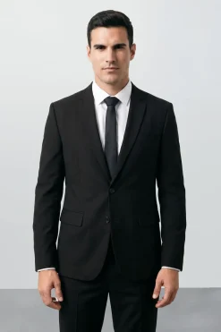 Veste De Costume Essentielle Noire Grande Taille & Grande Hauteur