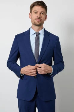 Veste De Costume Essentielle Coupe Ajustée Bleu Marine Français