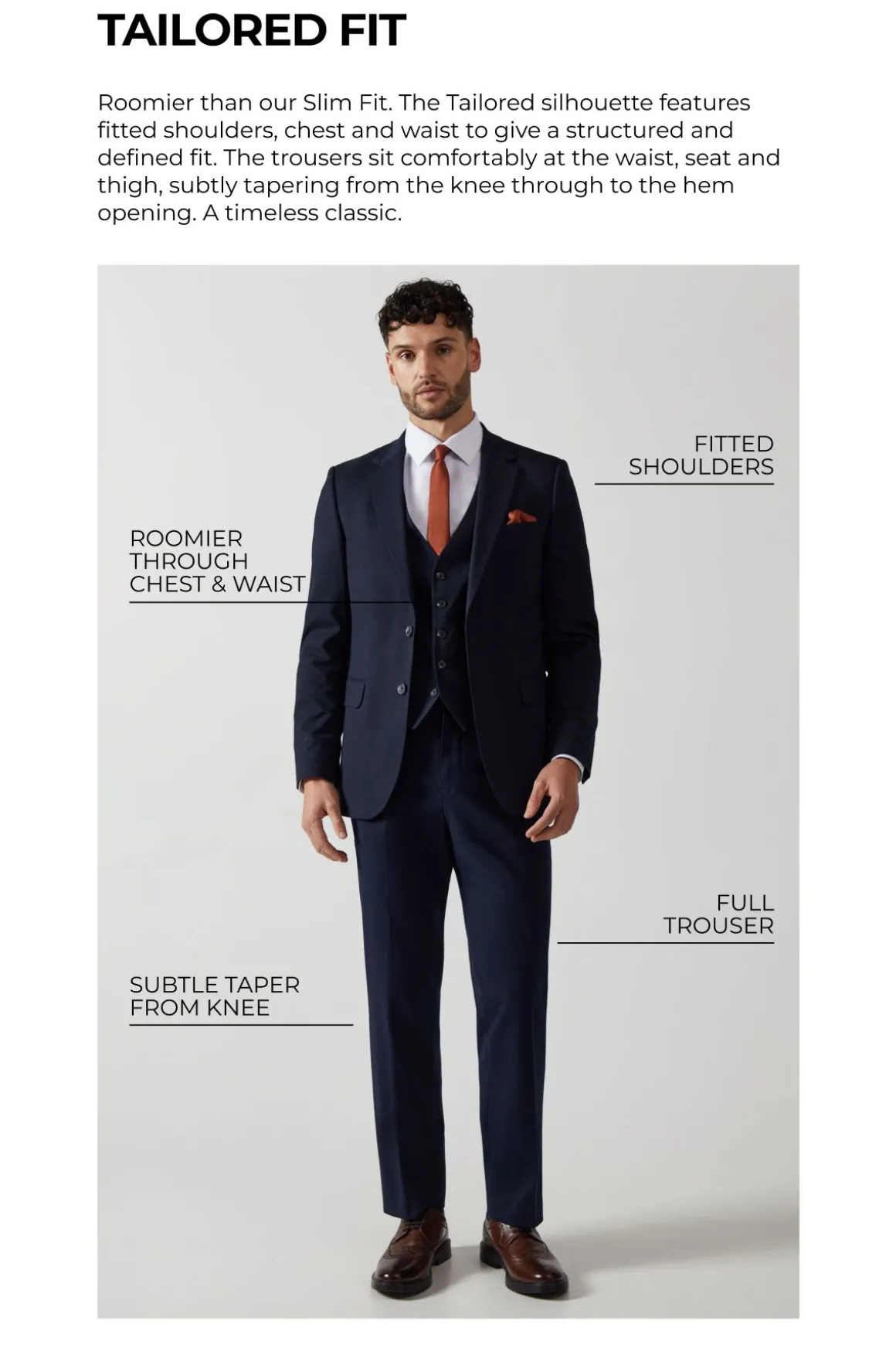 Veste de Costume Essentielle Ajustée Marine
