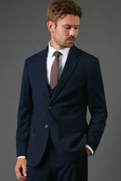 Veste de Costume Essentielle Ajustée Marine