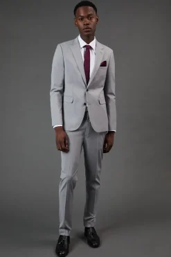 Veste de Costume Essentielle Coupe Skinny Gris Clair