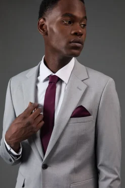 Veste de Costume Essentielle Coupe Skinny Gris Clair