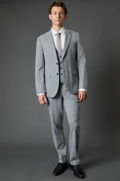 Veste de Costume Essentielle Coupe Ajustée Gris Clair