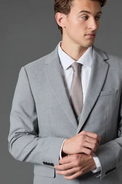 Veste de Costume Essentielle Coupe Ajustée Gris Clair