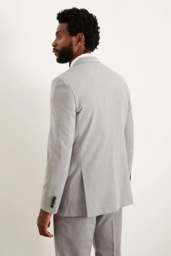 Veste de Costume Essentielle Coupe Ajustée Gris Clair