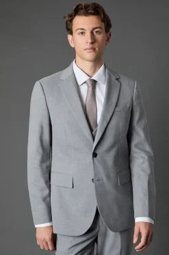 Veste de Costume Essentielle Coupe Ajustée Gris Clair