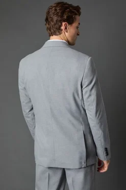 Veste de Costume Essentielle Coupe Ajustée Gris Clair