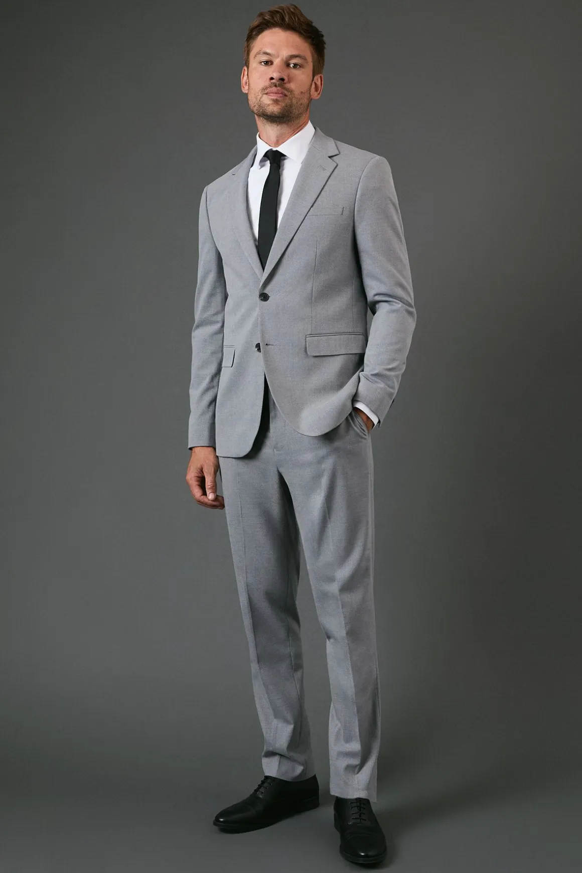 Veste de Costume Essentielle Coupe Ajustée Gris Clair