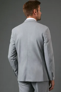 Veste de Costume Essentielle Coupe Ajustée Gris Clair