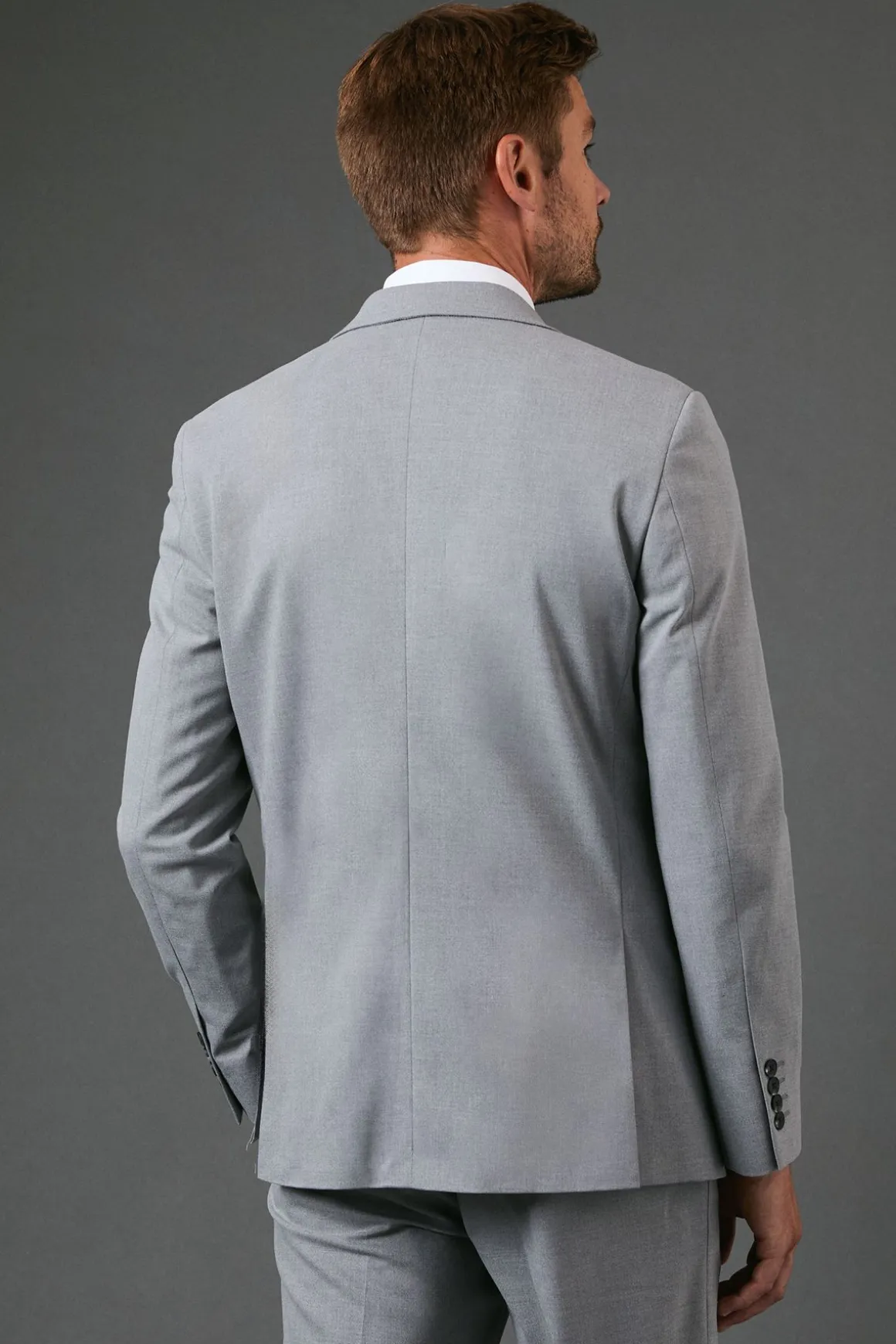 Veste de Costume Essentielle Coupe Ajustée Gris Clair