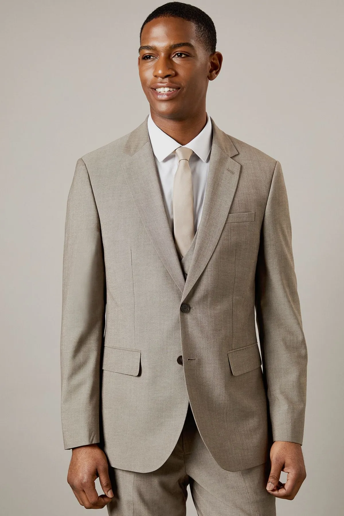Burton Veste de Costume Marron Clair Coupe Ajustée<Homme Costumes Et Tenues Formelles