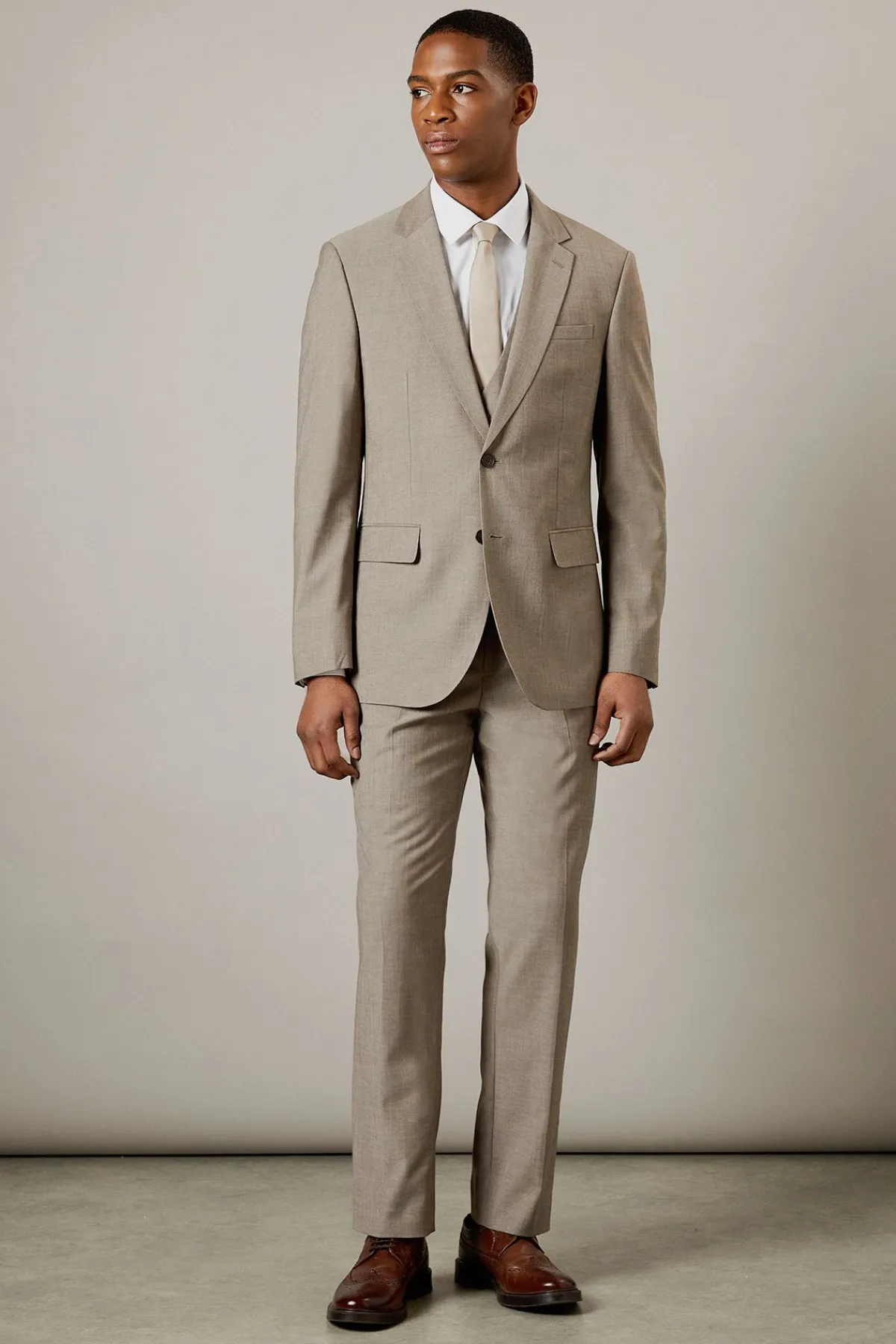 Burton Veste de Costume Marron Clair Coupe Ajustée<Homme Costumes Et Tenues Formelles