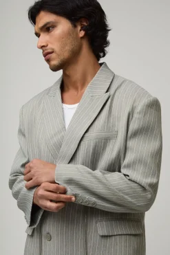Veste De Costume Oversize À Double Boutonnage Avec Fermeture Zippée