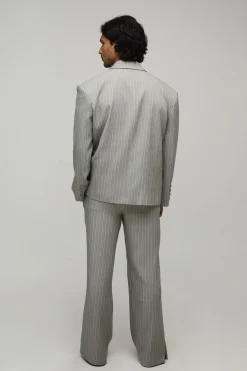 Veste De Costume Oversize À Double Boutonnage Avec Fermeture Zippée