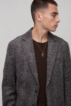 boohooMAN Veste de costume oversize à enveloppement frontal en motif chevron<Homme Costumes Et Tenues Formelles