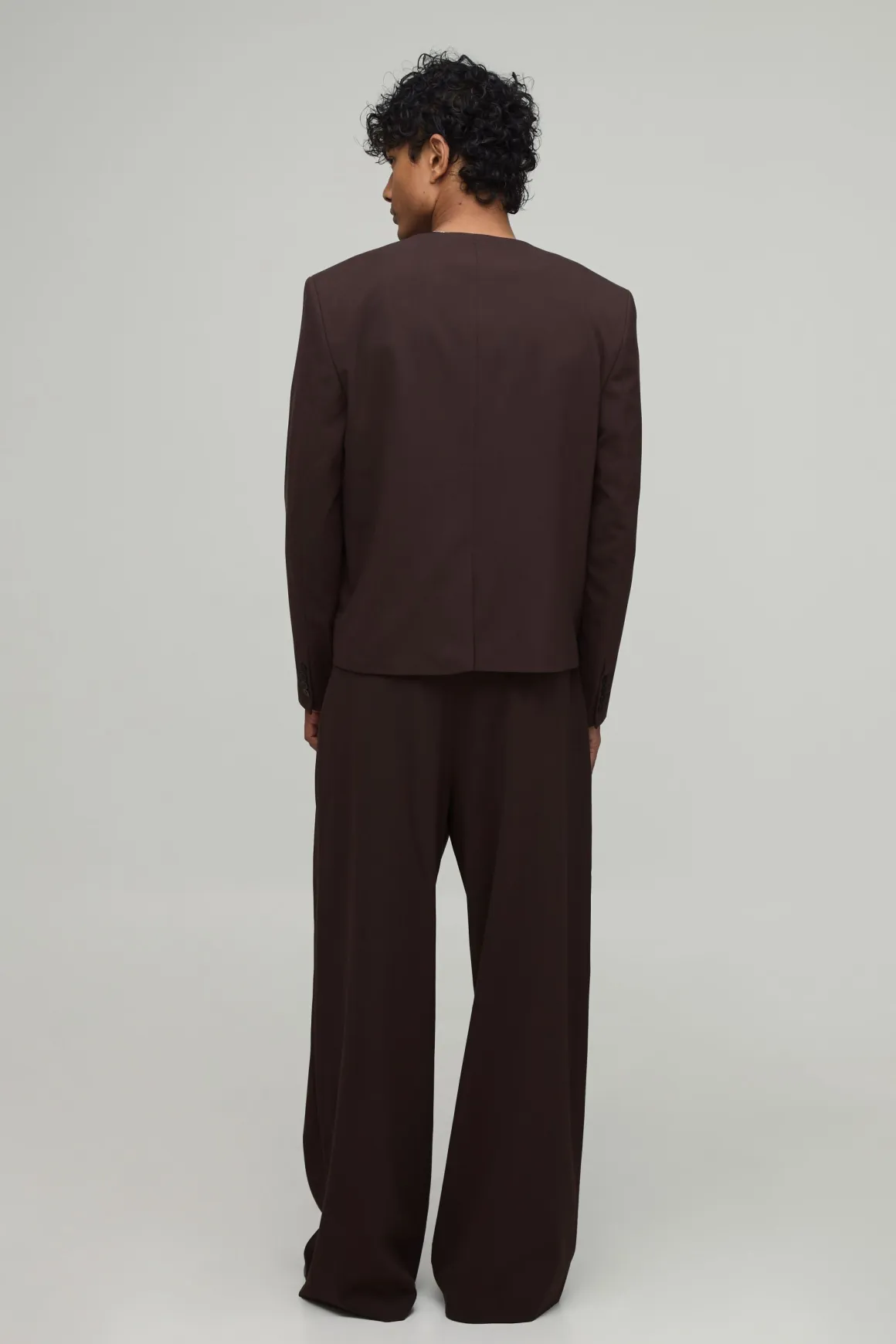Veste De Costume Oversize Sans Col Avec Détail Fermoir