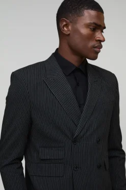 boohooMAN Veste de costume à rayures fines surdimensionnée et carrée<Homme Costumes Et Tenues Formelles