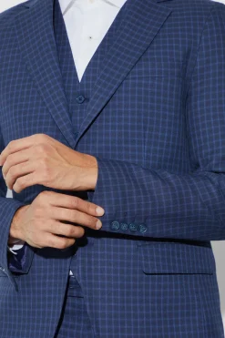 boohooMAN Veste de costume à simple boutonnage slim à carreaux<Homme Costumes Et Tenues Formelles