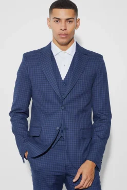 boohooMAN Veste de costume à simple boutonnage slim à carreaux<Homme Costumes Et Tenues Formelles