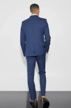 boohooMAN Veste de costume à simple boutonnage slim à carreaux<Homme Costumes Et Tenues Formelles