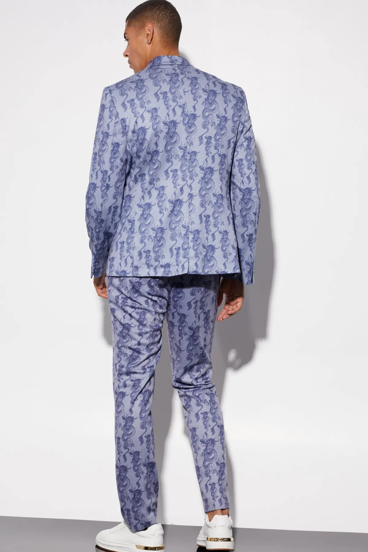 boohooMAN Veste de costume slim fit wrap à imprimé dragon<Homme Costumes Et Tenues Formelles