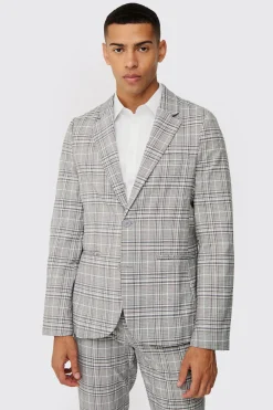 boohooMAN Veste de costume slim à motif à carreaux<Homme Costumes Et Tenues Formelles